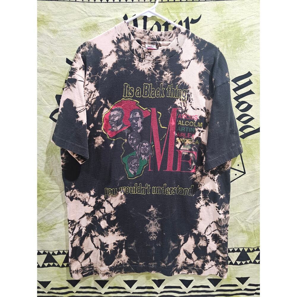Rare 90s Vintage Black History “It’s A Black Thing” Acid Wash Tee XL